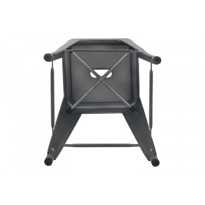 BLNK Kai Commercial Metal Backless Distressed Indoor-Outdoor Bar Stool - Silver Gray