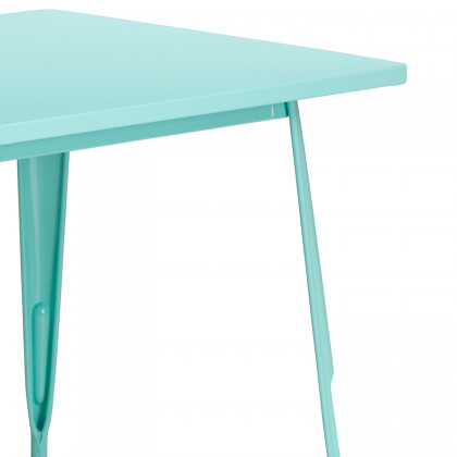 BLNK Charis Commercial Rectangular Metal Indoor-Outdoor Table - Mint Green