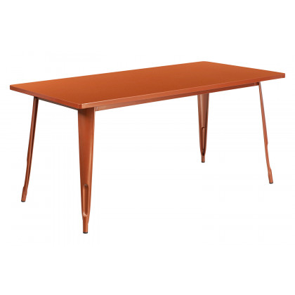 BLNK Charis Commercial Rectangular Metal Indoor-Outdoor Table - Copper