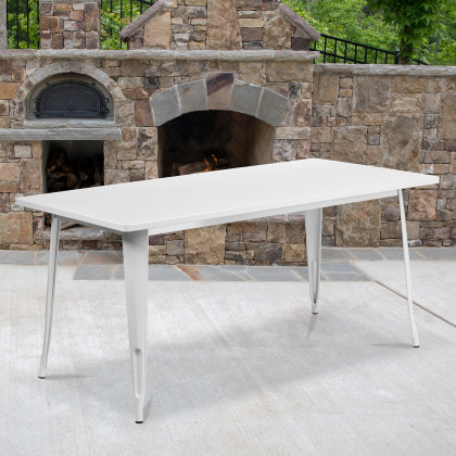 BLNK - Charis Commercial Rectangular Metal Indoor-Outdoor Table