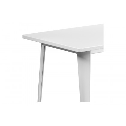 BLNK Charis Commercial Rectangular Metal Indoor-Outdoor Table - White