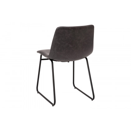 BLNK Butler LeatherSoft Table Height Dining Chair, Mid-Back Sled Base with Black Frame Set of 2 - Dark Gray