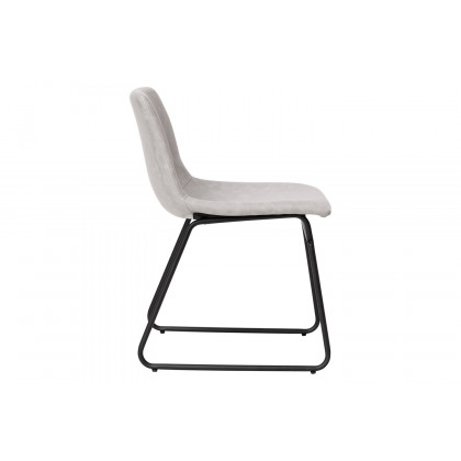 BLNK Butler LeatherSoft Table Height Dining Chair, Mid-Back Sled Base with Black Frame Set of 2 - Light Gray