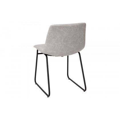 BLNK Butler LeatherSoft Table Height Dining Chair, Mid-Back Sled Base with Black Frame Set of 2 - Light Gray