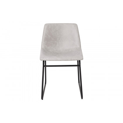 BLNK Butler LeatherSoft Table Height Dining Chair, Mid-Back Sled Base with Black Frame Set of 2 - Light Gray