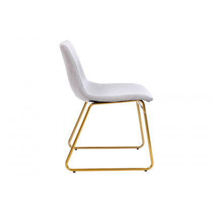 BLNK Butler LeatherSoft Table Height Dining Chair, Mid-Back Sled Base with Gold Frame Set of 2 - Light Gray