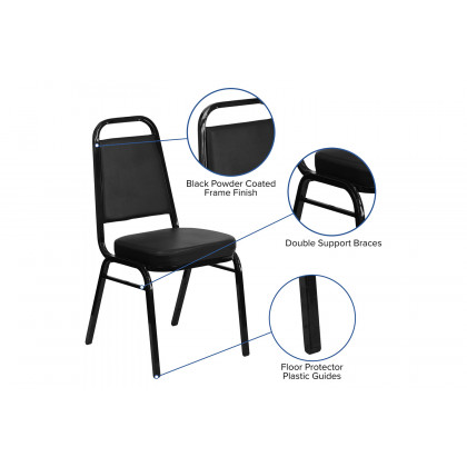 BLNK HERCULES Series Vinyl Trapezoidal Back Stacking Banquet Chair - Black, 36"H