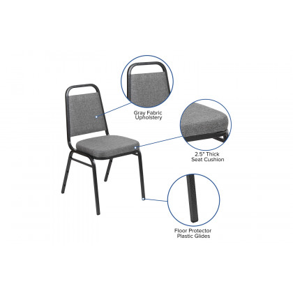BLNK HERCULES Series Fabric Trapezoidal Back Stacking Banquet Chair - Gray