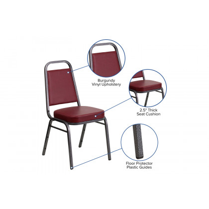 BLNK HERCULES Series Vinyl Trapezoidal Back Stacking Banquet Chair - Burgundy, 36"H
