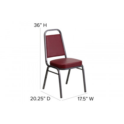BLNK HERCULES Series Vinyl Trapezoidal Back Stacking Banquet Chair - Burgundy, 36"H