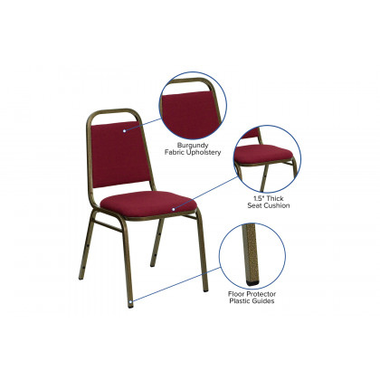 BLNK HERCULES Series Fabric Trapezoidal Back Stacking Banquet Chair - Red