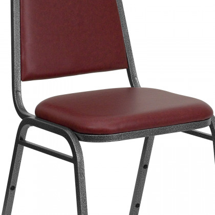 BLNK HERCULES Series Vinyl Trapezoidal Back Stacking Banquet Chair - Burgundy, 34"H