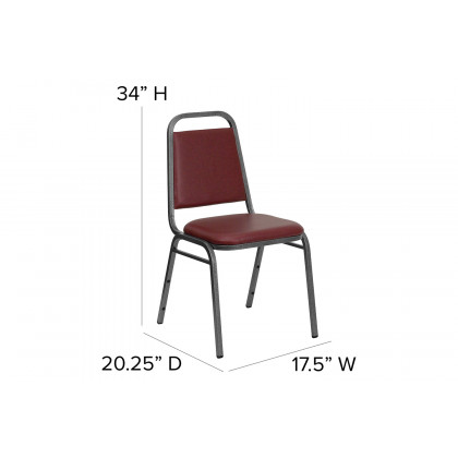 BLNK HERCULES Series Vinyl Trapezoidal Back Stacking Banquet Chair - Burgundy, 34"H