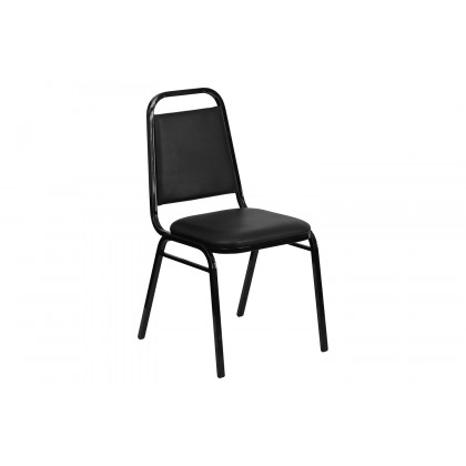 BLNK HERCULES Series Vinyl Trapezoidal Back Stacking Banquet Chair - Black, 34"H
