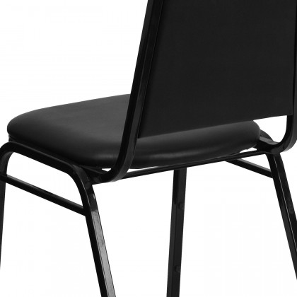 BLNK HERCULES Series Vinyl Trapezoidal Back Stacking Banquet Chair - Black, 34"H