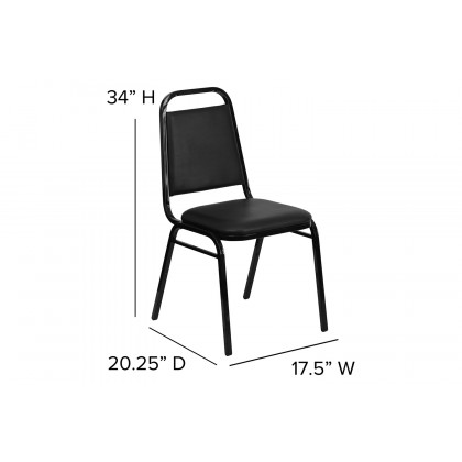 BLNK HERCULES Series Vinyl Trapezoidal Back Stacking Banquet Chair - Black, 34"H