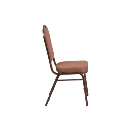 BLNK HERCULES Series Fabric Crown Back Stacking Banquet Chair with Copper Vein Frame - Brown