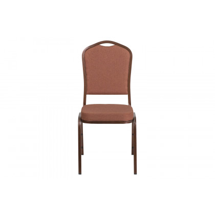 BLNK HERCULES Series Fabric Crown Back Stacking Banquet Chair with Copper Vein Frame - Brown