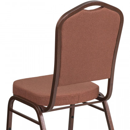 BLNK HERCULES Series Fabric Crown Back Stacking Banquet Chair with Copper Vein Frame - Brown