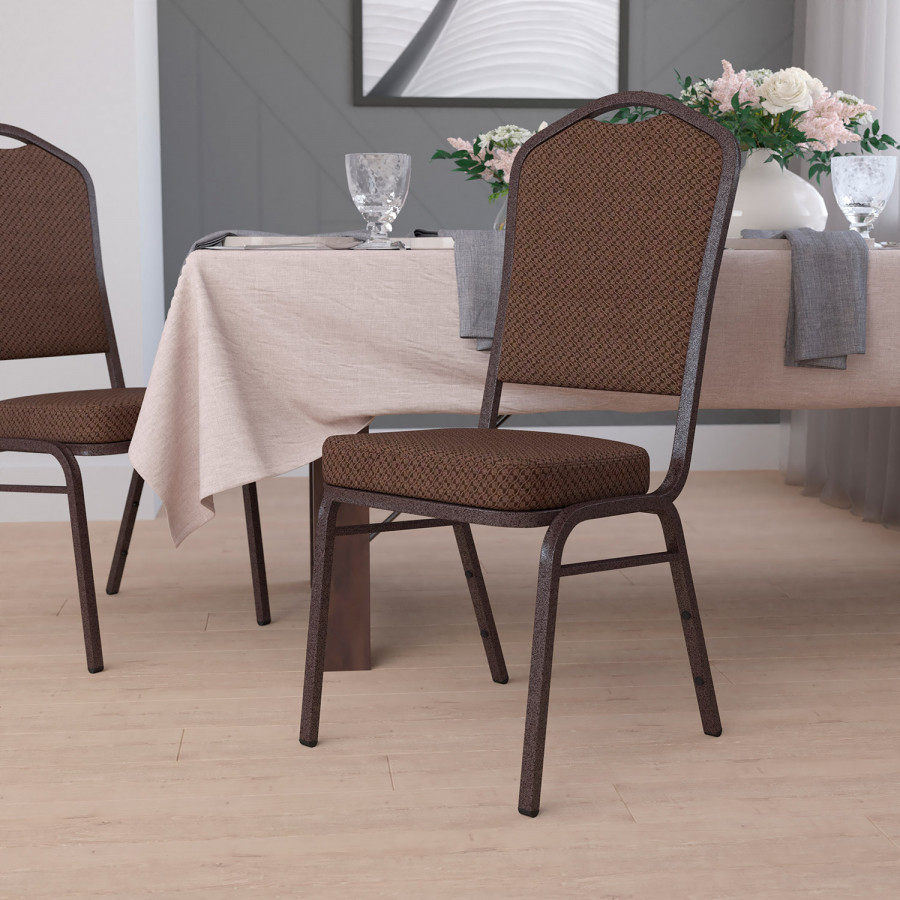 BLNK - HERCULES Series Fabric Crown Back Stacking Banquet Chair with Copper Vein Frame