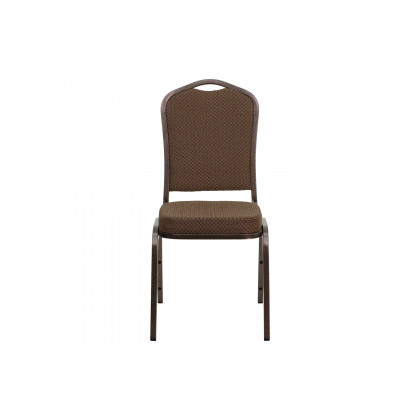 BLNK HERCULES Series Fabric Crown Back Stacking Banquet Chair with Copper Vein Frame - Brown Patterned