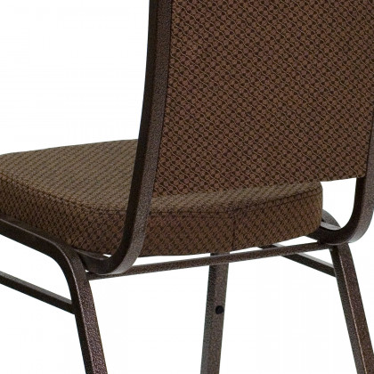BLNK HERCULES Series Fabric Crown Back Stacking Banquet Chair with Copper Vein Frame - Brown Patterned