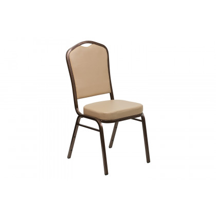 BLNK - HERCULES Series Vinyl Crown Back Stacking Banquet Chair with Copper Vein Frame
