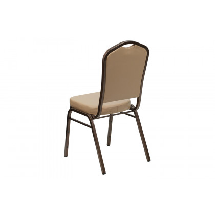 BLNK HERCULES Series Vinyl Crown Back Stacking Banquet Chair with Copper Vein Frame - Tan
