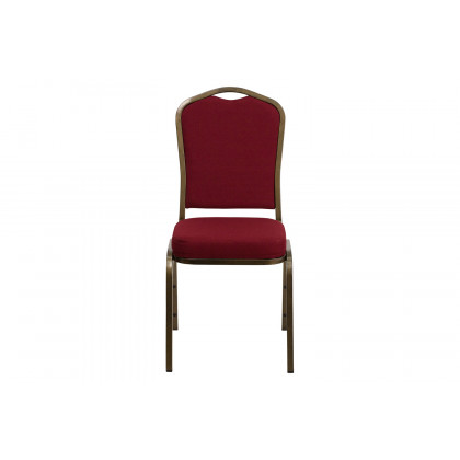 BLNK HERCULES Series Fabric Crown Back Stacking Banquet Chair with Gold Vein Frame - Burgundy