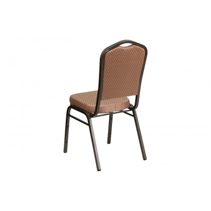 BLNK HERCULES Series Fabric Crown Back Stacking Banquet Chair with Gold Vein Frame - Gold Diamond Patterned