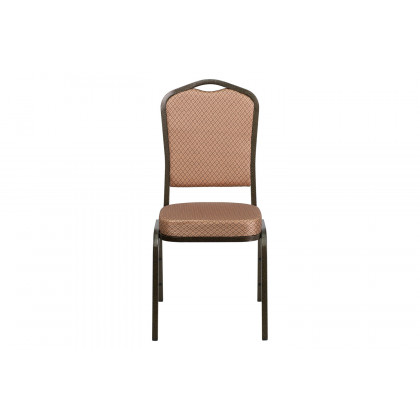 BLNK HERCULES Series Fabric Crown Back Stacking Banquet Chair with Gold Vein Frame - Gold Diamond Patterned