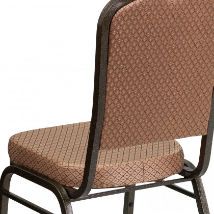 BLNK HERCULES Series Fabric Crown Back Stacking Banquet Chair with Gold Vein Frame - Gold Diamond Patterned