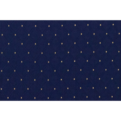 BLNK HERCULES Series Fabric Crown Back Stacking Banquet Chair with Gold Vein Frame - Navy Blue Dot Patterned