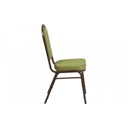 BLNK HERCULES Series Fabric Crown Back Stacking Banquet Chair with Gold Vein Frame - Moss