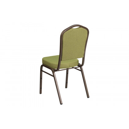 BLNK HERCULES Series Fabric Crown Back Stacking Banquet Chair with Gold Vein Frame - Moss