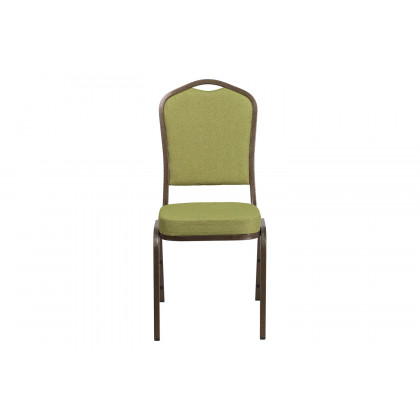 BLNK HERCULES Series Fabric Crown Back Stacking Banquet Chair with Gold Vein Frame - Moss