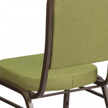 BLNK HERCULES Series Fabric Crown Back Stacking Banquet Chair with Gold Vein Frame - Moss