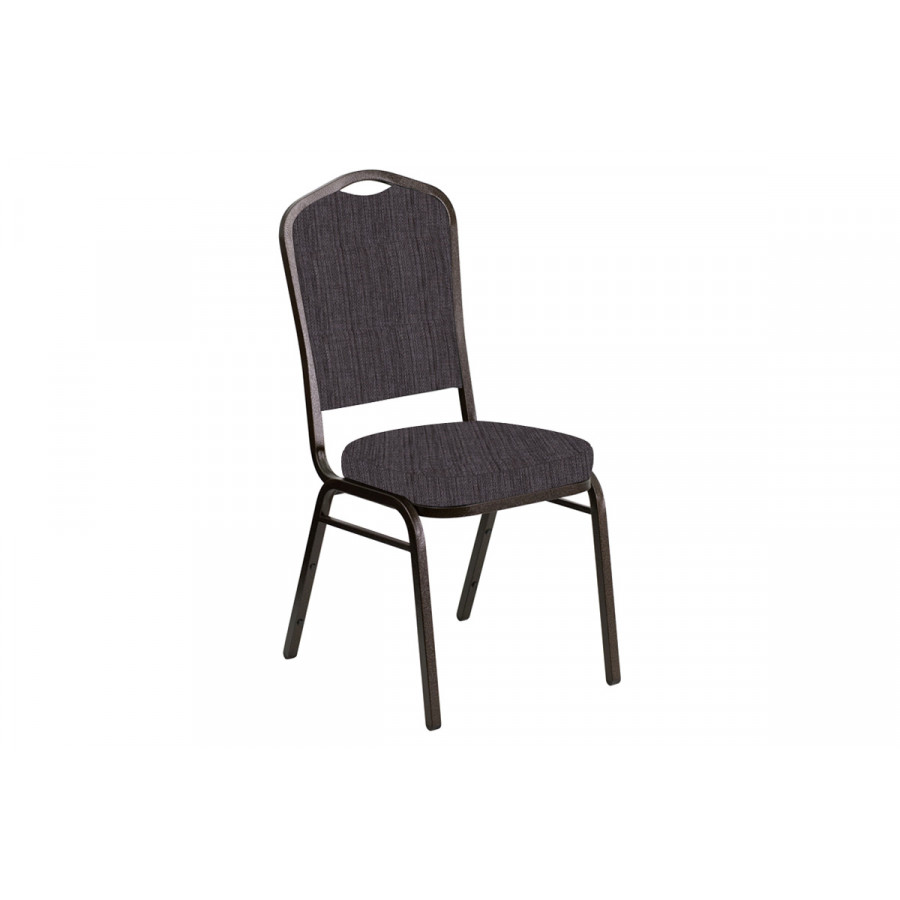 BLNK Crown Back Banquet Chair in Sammie with Gold Vein Frame - Joe Chocolate