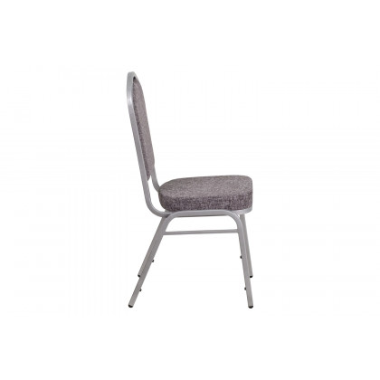 BLNK HERCULES Series Fabric Crown Back Stacking Banquet Chair with Silver Frame - Herringbone