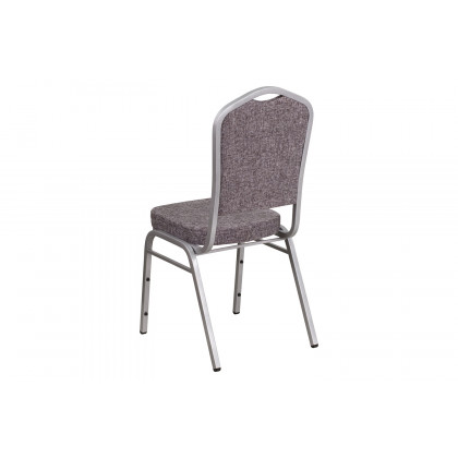 BLNK HERCULES Series Fabric Crown Back Stacking Banquet Chair with Silver Frame - Herringbone