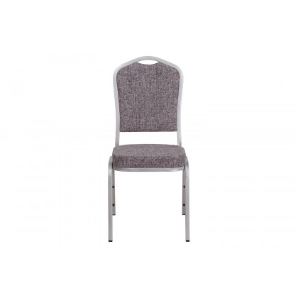BLNK HERCULES Series Fabric Crown Back Stacking Banquet Chair with Silver Frame - Herringbone