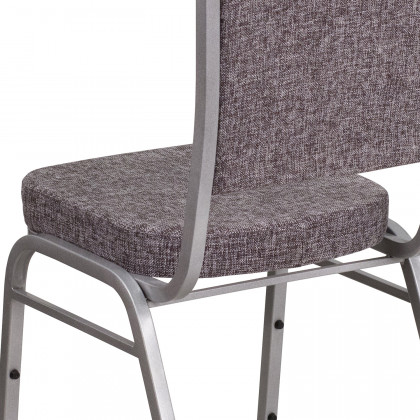 BLNK HERCULES Series Fabric Crown Back Stacking Banquet Chair with Silver Frame - Herringbone
