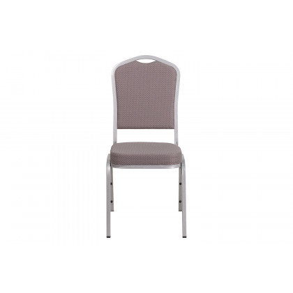 BLNK HERCULES Series Fabric Crown Back Stacking Banquet Chair with Silver Frame - Gray
