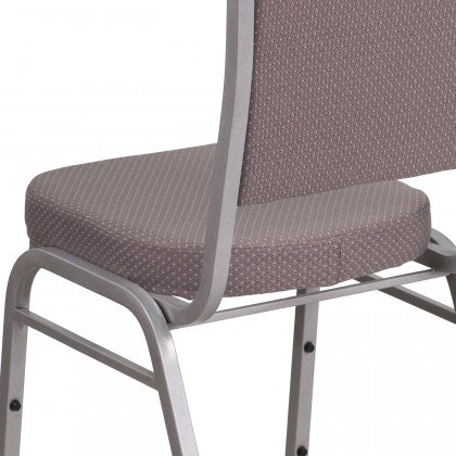 BLNK HERCULES Series Fabric Crown Back Stacking Banquet Chair with Silver Frame - Gray