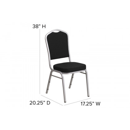 BLNK HERCULES Series Fabric Crown Back Stacking Banquet Chair with Silver Frame - Gray