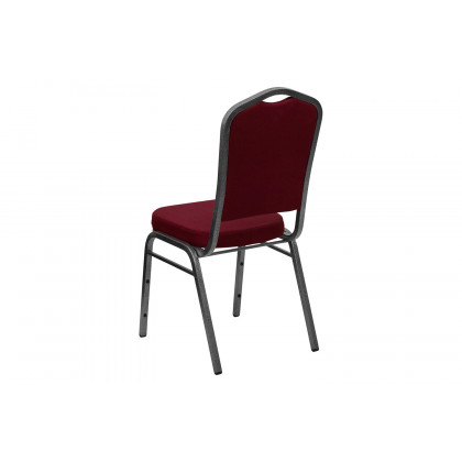 BLNK HERCULES Series Fabric Crown Back Stacking Banquet Chair with Silver Vein Frame - Burgundy