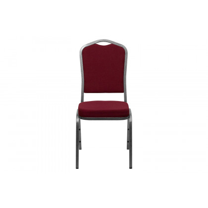 BLNK HERCULES Series Fabric Crown Back Stacking Banquet Chair with Silver Vein Frame - Burgundy