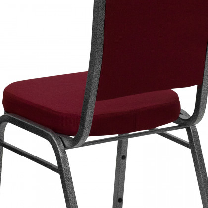 BLNK HERCULES Series Fabric Crown Back Stacking Banquet Chair with Silver Vein Frame - Burgundy