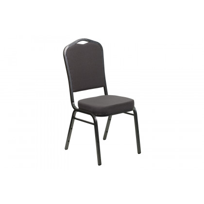 BLNK HERCULES Series Fabric Crown Back Stacking Banquet Chair with Silver Vein Frame - Gray
