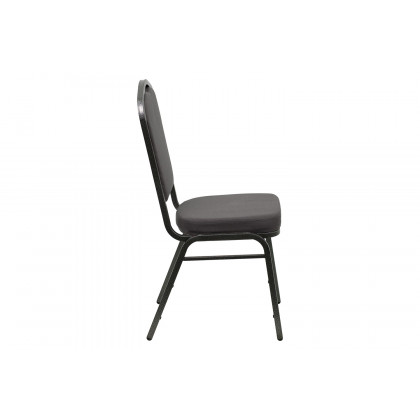 BLNK HERCULES Series Fabric Crown Back Stacking Banquet Chair with Silver Vein Frame - Gray
